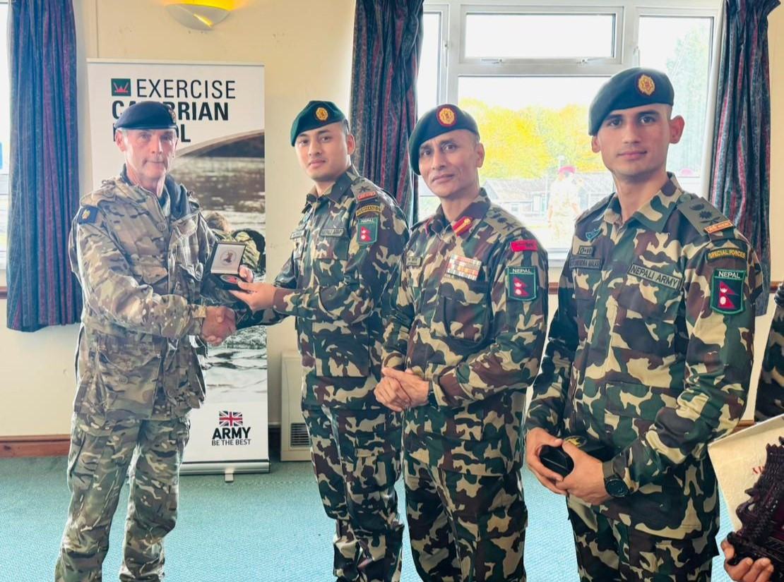 मित्रराष्ट्र बेलायतमा सञ्चालन भएको Exercise Cambrian Patrol 2025 मा नेपाली सेनालाई स्वर्ण पदक
