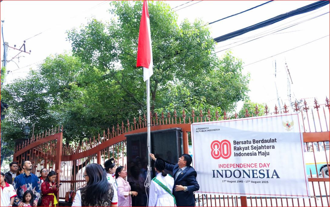 इन्डोनेसियाको ८० औँ स्वतन्त्रता दिवसको अवसरमा काठमाडौँमा झन्डोत्तोलन
