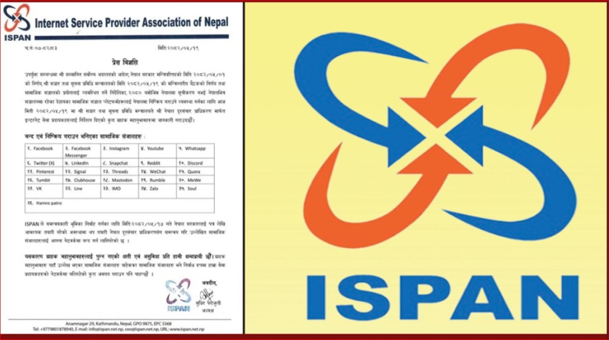इन्टरनेट सेवा प्रदायक संघ नेपालद्वारा सामाजिक सञ्जाल बन्द गर्ने तयारी