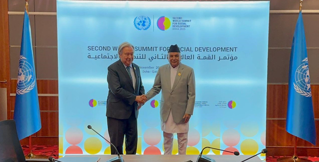 राष्ट्रपतिसँग महासचिव गुटेरेसको शिष्टाचार भेट