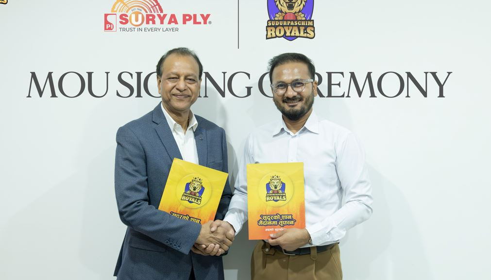 सुदूरपश्चिम रोयल्सको स्ट्रेन्थ पार्टनरमा सूर्य प्लाइ