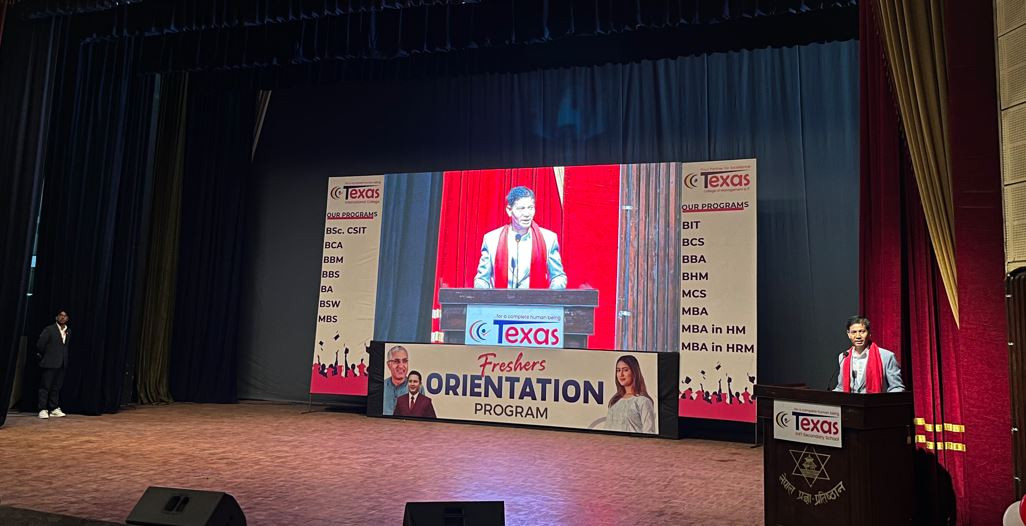 टेक्सास कलेजमा कक्षा ११ का नयाँ विद्यार्थीको अभिमुखीकरण, रुचिअनुसार विषय रोज्न सुझाव