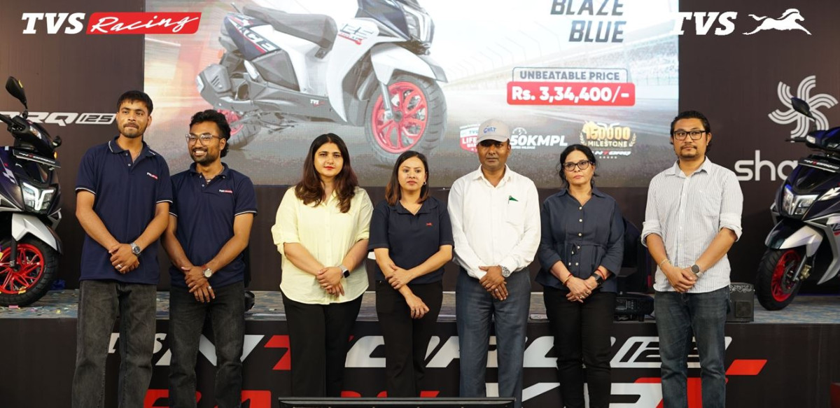 जगदम्बा मोटर्सद्वारा टिभिएस एनटर्क १२५ रेस एक्सपि ब्लाज ब्लु सार्वजनिक, केके छन् विशेषता ?