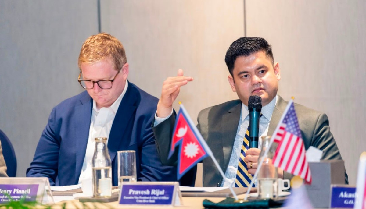 नेपालमा रहेको  प्रशस्त पूँजीलाई लगानीमा बदल्न अमेरिकी क्रस रिभर बैंकले थाल्यो छलफल