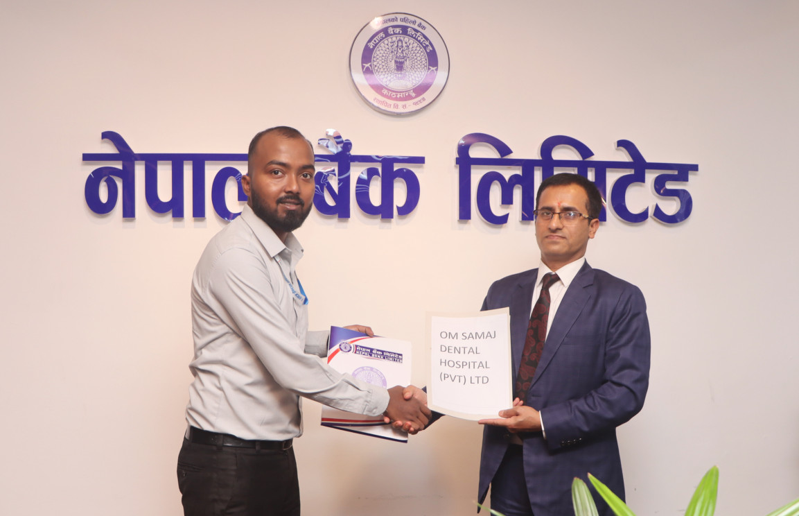नेपाल बैंकका ग्राकहहरुलाई ॐ समाज डेन्टल हस्पिटलमा २५ प्रतिशतसम्म छुट