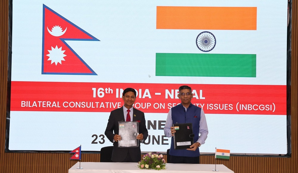 नेपाल-भारत द्विपक्षीय सुरक्षा परामर्श समूहको सोह्रौँ बैठक सम्पन्न