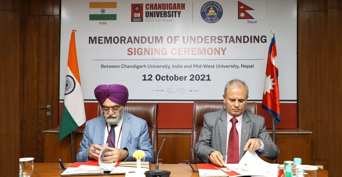 मध्यपश्चिम र भारतको चण्डीगढ विश्वविद्यालयबीच समझदारी पत्रमा हस्ताक्षर