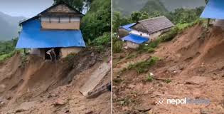 पहिरोको जोखिममा पाँचधारे बजार, आठ घर प्रत्यक्ष प्रभावित