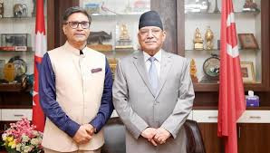 अध्यक्ष दाहालसँग भारतका विदेश सचिव मिश्रीको शिष्टाचार भेट