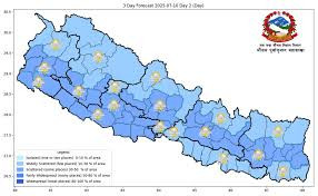 कोशी र सुदूरपश्चिमका केही स्थानमा मध्यम वर्षा हुने पूर्वानुमान