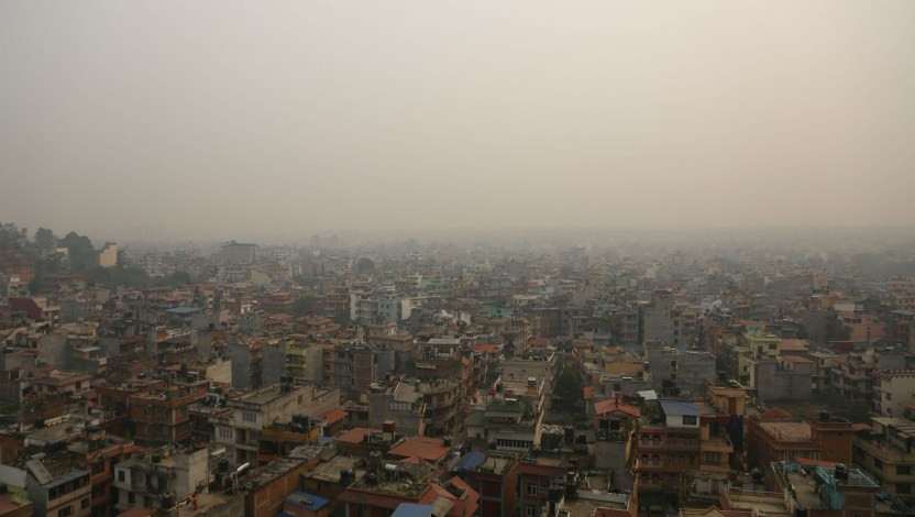 आज काठमाडौंको वायु प्रदूषण  विश्वकै दोस्रो नम्बरमा