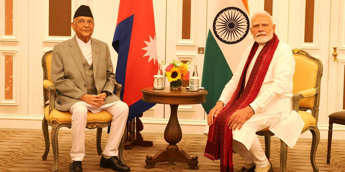 प्रधानमन्त्री ओली र मोदीबीच बैंककमा भेटवार्ता