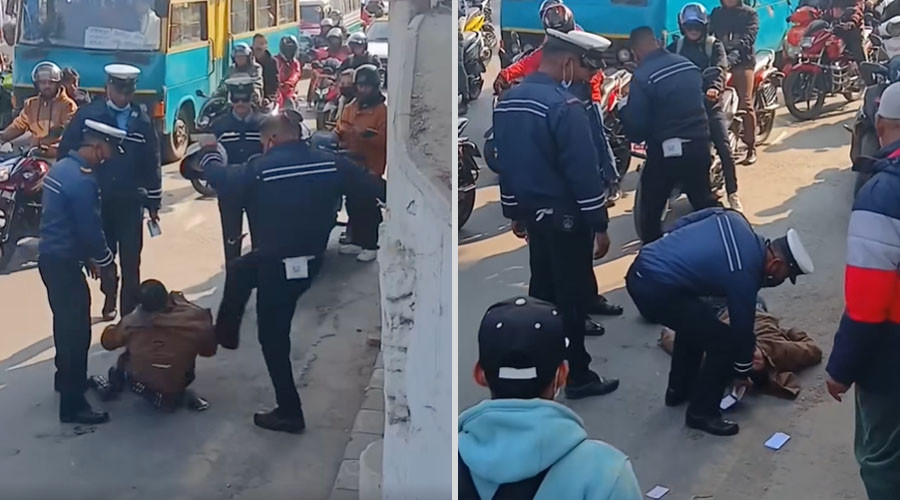 सर्वसाधारणलाई निर्घात कुट्ने ४ जना ट्राफिक प्रहरीको जिम्मेवारी खोसियो