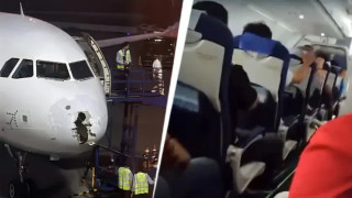 आकाशमा उडेको  इन्डिगो एयरलाइन्सको विमानमा भीषण असिना  पानी, अघिल्लो भागमा क्षति