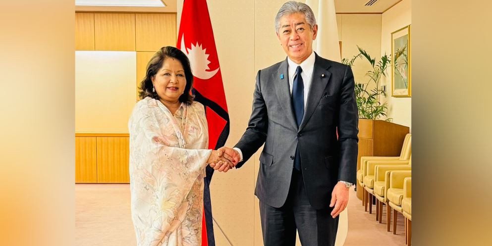 परराष्ट्रमन्त्री आरजु राणा र जापानी विदेशमन्त्रीबीच  भेटवार्ता