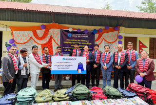 नेपाल एसबिआई बैंकद्धारा श्री बालकल्याण आधारभूत विद्यालय, हेमजा कास्कीमा सामाजिक उत्तरदायित्व कार्यक्रम