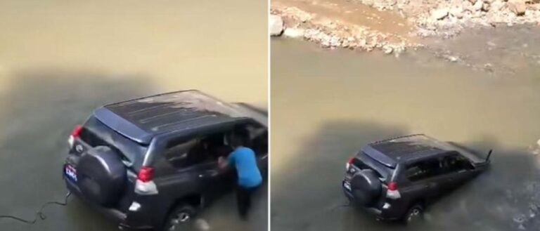 भूमिमन्त्री  सवार गाडी मेलम्ची खोलामा फस्यो