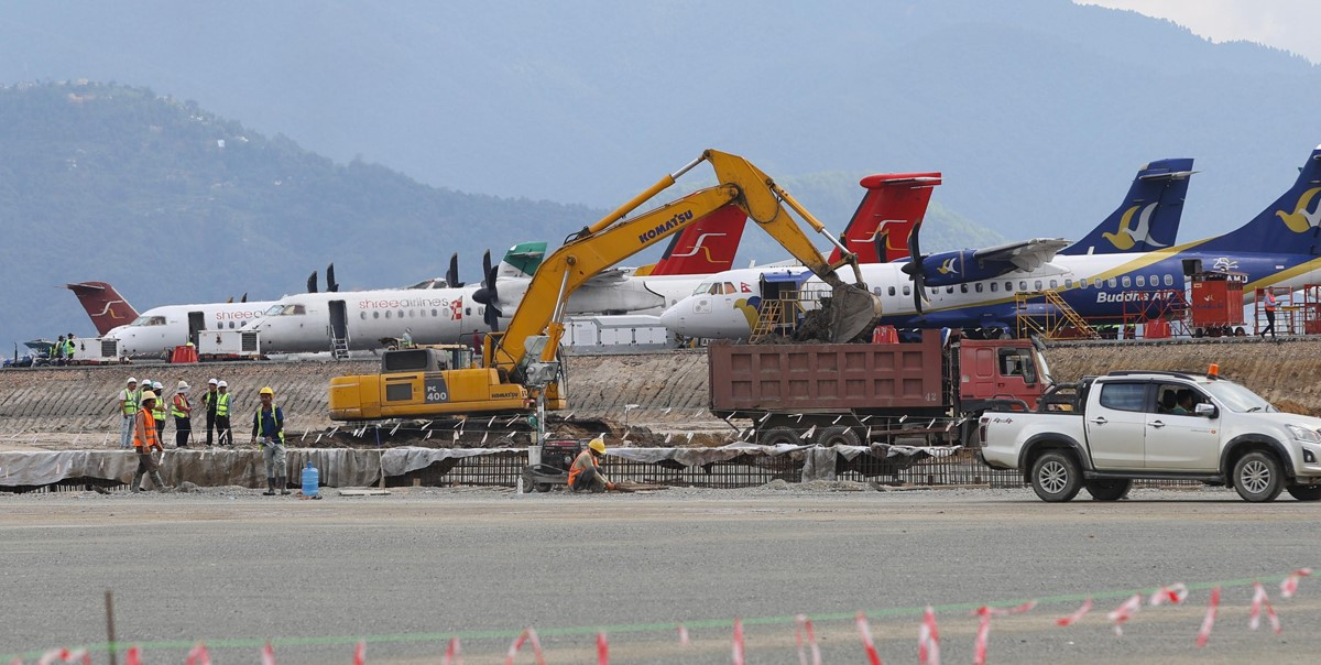 त्रिभुवन अन्तर्राष्ट्रिय विमानस्थल विस्तारको काम तीव्र गतिमा  (तस्बिरहरू)