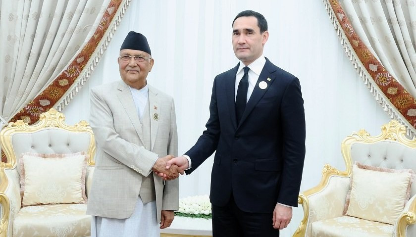 प्रधानमन्त्रीद्वारा तुर्किमेनिस्तानका राष्ट्रपतिलाई नेपाल भ्रमणको निम्तो