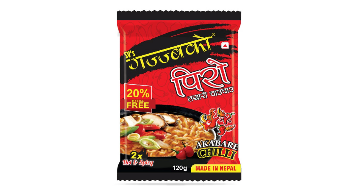 गज्जबको पिरो चाउचाउ अब नयाँ प्याकेटमा पनि