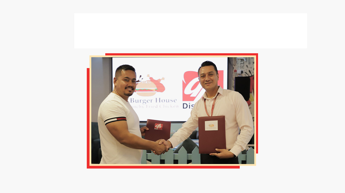 डिशहोम र द बर्गर हाउसबीच साझेदारी