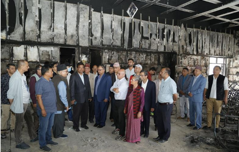 एमाले नेताहरूले अवलोकन गरे कांग्रेस केन्द्रीय कार्यालय