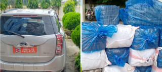 बेवारिसे कारबाट ५ सय ३८ किलो गाँजा बरामद, चालक फरार