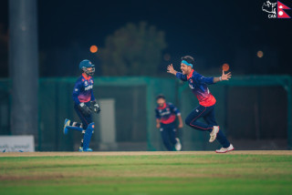 सन्दीप एक्लैले पाँच विकेट लिएपछि कतारमाथि नेपालको रोमाञ्चक जित