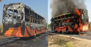 राजस्थानमा गुडिरहको बसमा आगलागी हुँदा २० जनाको मृत्यु