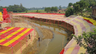 बिगही नदीमा छठका लागि नेपाल—भारतको साझा घाट निर्माण