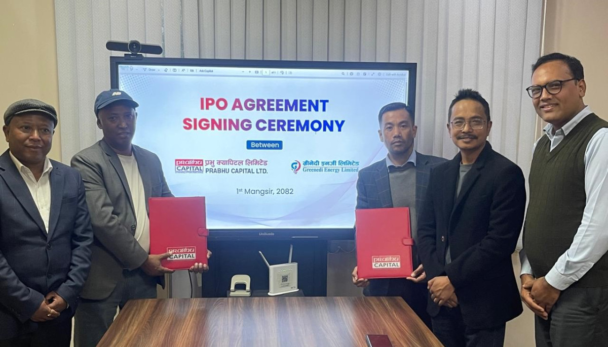 ग्रीनेदी इनर्जीले आईपीओ निष्काशन गर्दै,  बिक्री प्रवन्धकमा प्रभु क्यापिटल नियुक्त