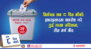 निर्वाचन आठ दिन बाँकीः प्रचारप्रसारमा अवरोध गरे दुई लाख जरिवाना, तीन वर्ष कैद