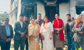 जेनजी आन्दोलनमा जलेर ध्वस्त भएको आफ्नो निजी निवास हेर्न पहिलो पटक पुगिन् विद्या भण्डारी