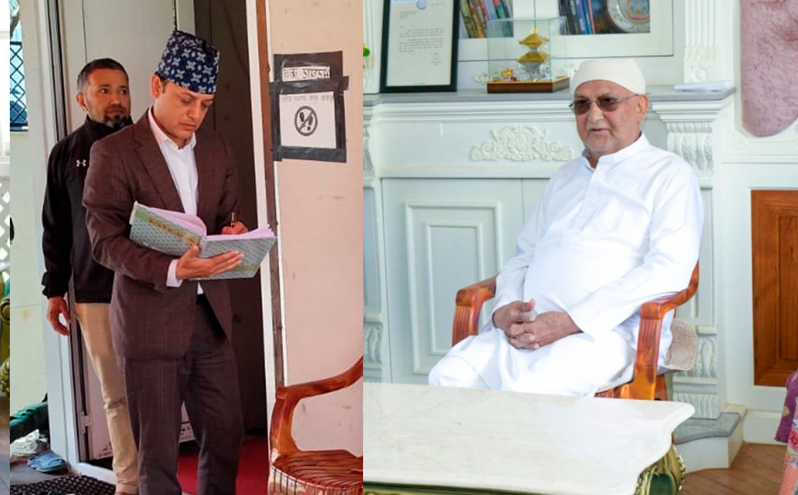 केपी ओली भेट्न गुण्डु पुगे रास्वपाका उपसभापति अर्याल