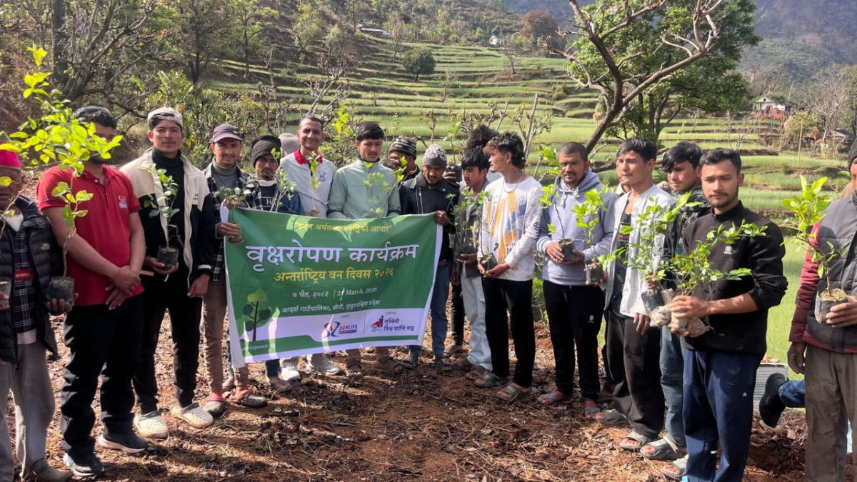 सन नेपाल लाइफद्वारा वृक्षरोपण सम्पन्न