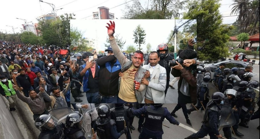 एमाले कार्यकर्ता र प्रहरीबीच झडप