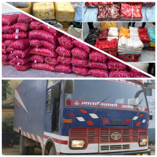 रुपन्देहीमा अवैध कपडासहित ट्रक र प्याजसहित मोटसाइकल बरामद