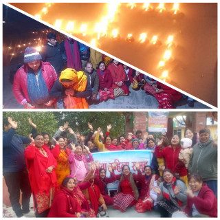 एकता महिला समुह सिद्धार्थनगर–६ द्वारा दीप प्रज्जवलन