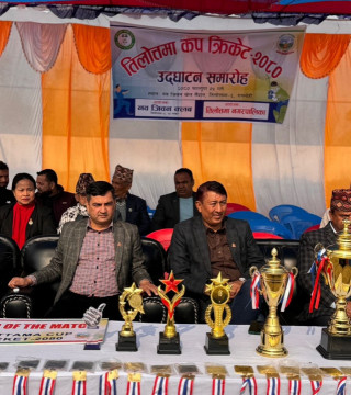 तिलोत्तमा क्रिकेट कप सुरु, उद्घाटन खेलमा वडा नम्बर १६ र २ विजयी