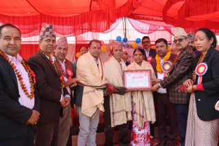 सैनामैना नगरपालिका वडा नम्बर ९ को प्रशासनिक भवन उद्घाटन