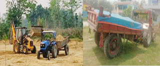 अवैध नदीजन्य पदार्थ र माटो उत्खनन् गर्ने जेसिबी र ट्याक्टर नियन्त्रणमा
