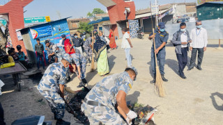 सशस्त्र प्रहरीको समन्वयमा वडवलियामा सरसफाई