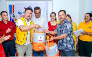 लायन्स क्रियटीभ लेडीद्वारा मन्दिरमा सरसफाई तथा पानीको जार हस्तान्तरण