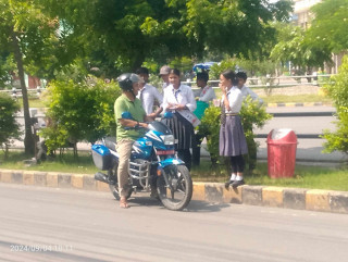 हेल्मेटको बेल्ट अनिवार्य लगाउने जनचेतना कार्यक्रम सम्पन्न
