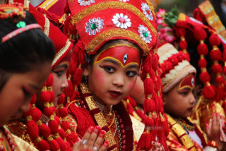 हनुमान ढोका परिसरमा सामूहिक कुमारी पूजा