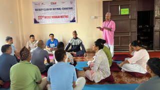 रोटरी चौतारीको योग अभ्यासमा पथिक फाउण्डेशनको साथ