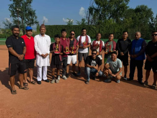 अर्जुन र विश्वासको जोडीलाई लन टेनिसको उपाधि