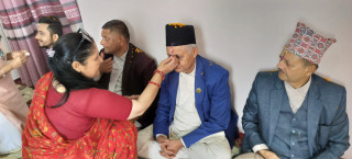 लुम्बिनीका मुख्यमन्त्री आचार्यद्वारा भाइटीका ग्रहण