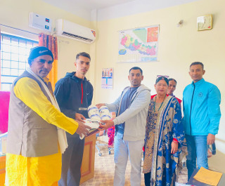 तेक्वान्दो खेलाडीलाई सम्मान तथा खेलकुद सामग्री प्रदान