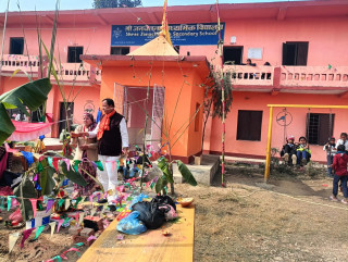 जनचेतना माविमा सरस्वती मूर्तिको प्राणप्रतिष्ठा